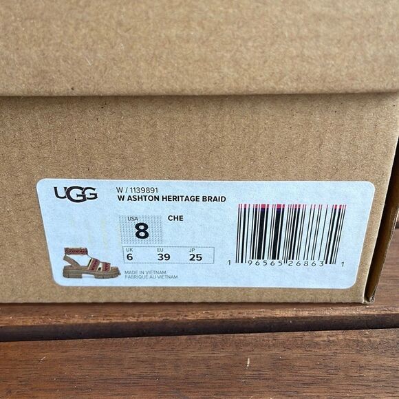 UGG Ashton Heritage Braid Sandals Chestnut USA Women Size 8/UK 6/EU 39 - Picture 13 of 13